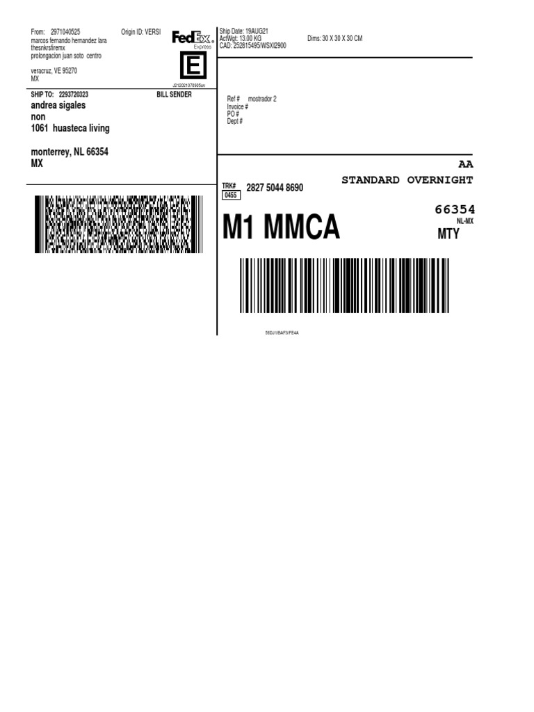 Fedex Dia Siguiente | PDF