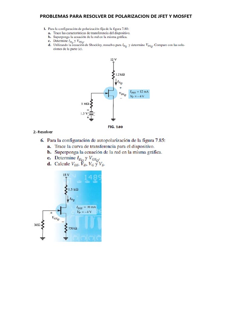 Ejercicios Taller de JFET y MOSFET Grupal PDF