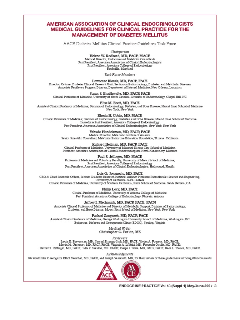 Aace Guidelines, Diabetes, DM PDF Prediabetes Evidence Based Medicine