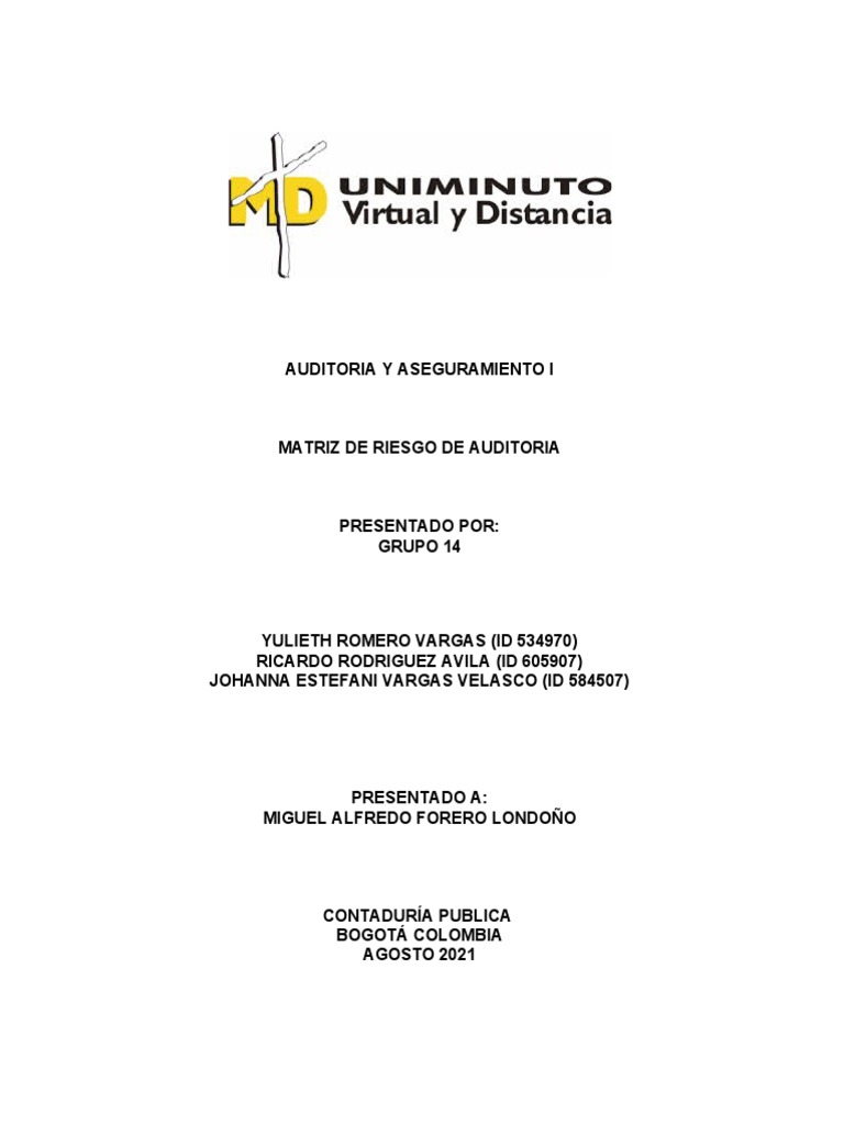 Matriz de Riesgo en Auditoría | PDF | Auditoría | Contralor