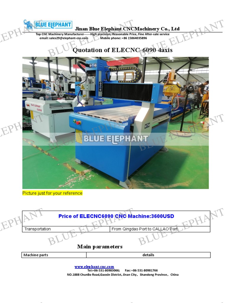 Blue elephant 2024 cnc 6090