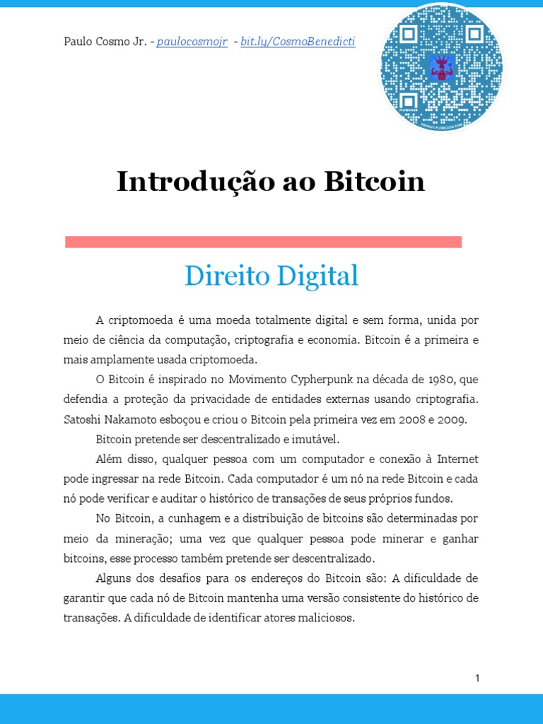 Bitcoin: Conceitos, Segurança e Descentralização | PDF | Bitcoin |  Criptografia de chave pública