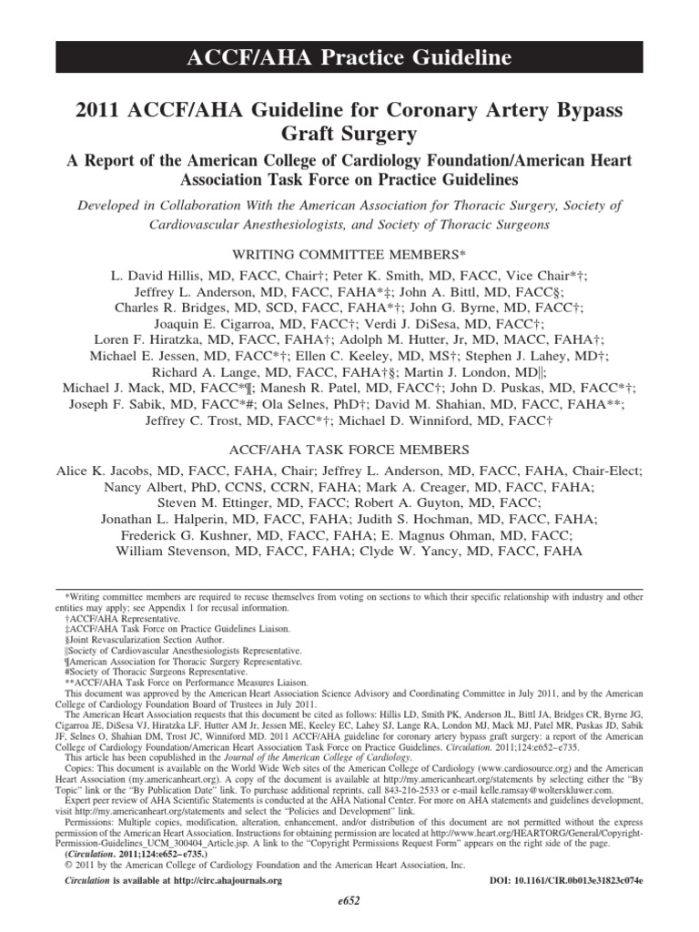 Cabg Aha Practice Guideline | PDF | Anesthesia | Percutaneous Coronary ...