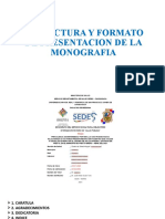 ESTRUCTURA Y FORMATO DE PRESENTACION DE LA MONOGRAFIA FINAL