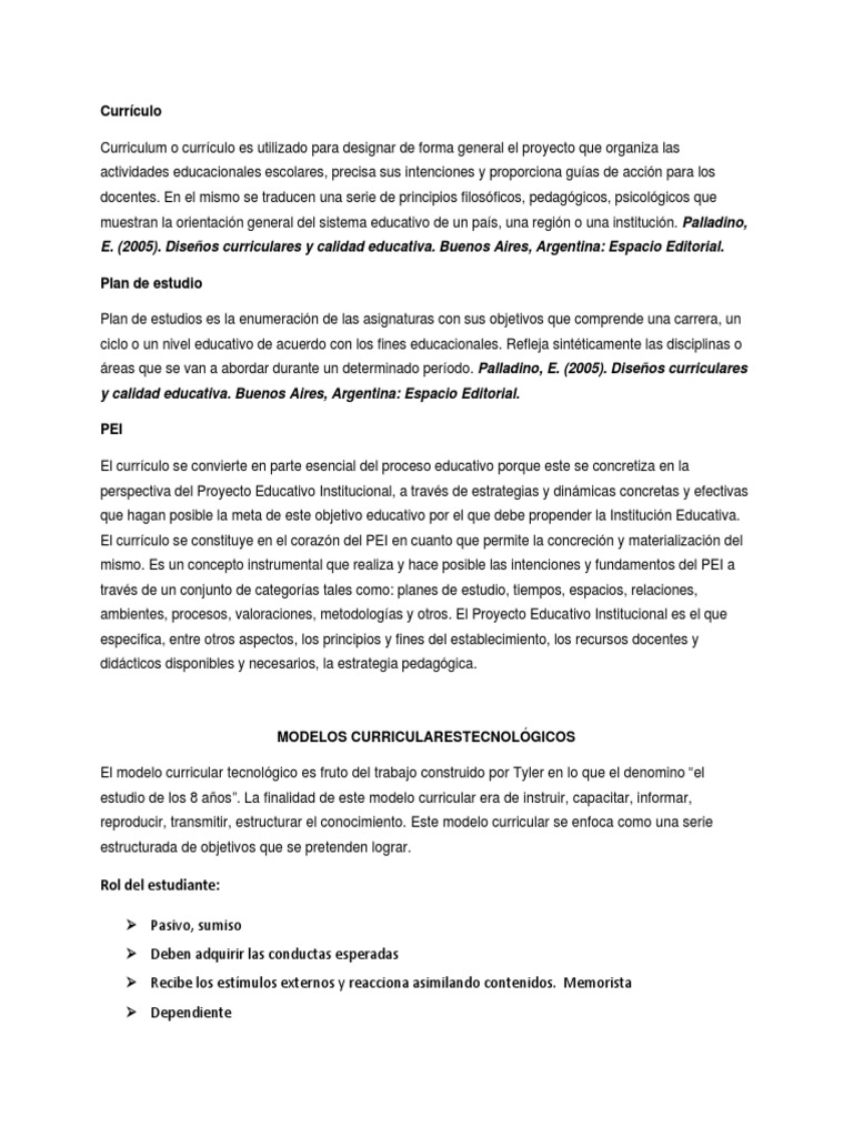 Fundamentos del Currículo Educativo | PDF | Plan de estudios | Aprendizaje