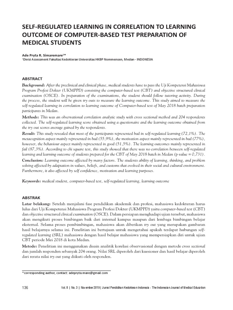 Self-Regulated Learning in Correlation To Learning | Download Free PDF ...