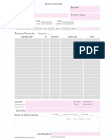 Batch Sheet and Soap Cure Card