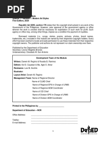 Arts Grade 10 Q1 Module