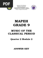 MAPEH-GRADE-9-L Music- 2020 Answer key