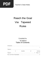 Reach The Goal Via Tajweed Rules: Teacher's Class Notes