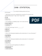 Mid Term Exam - Statistical Analysis: A. I Only
