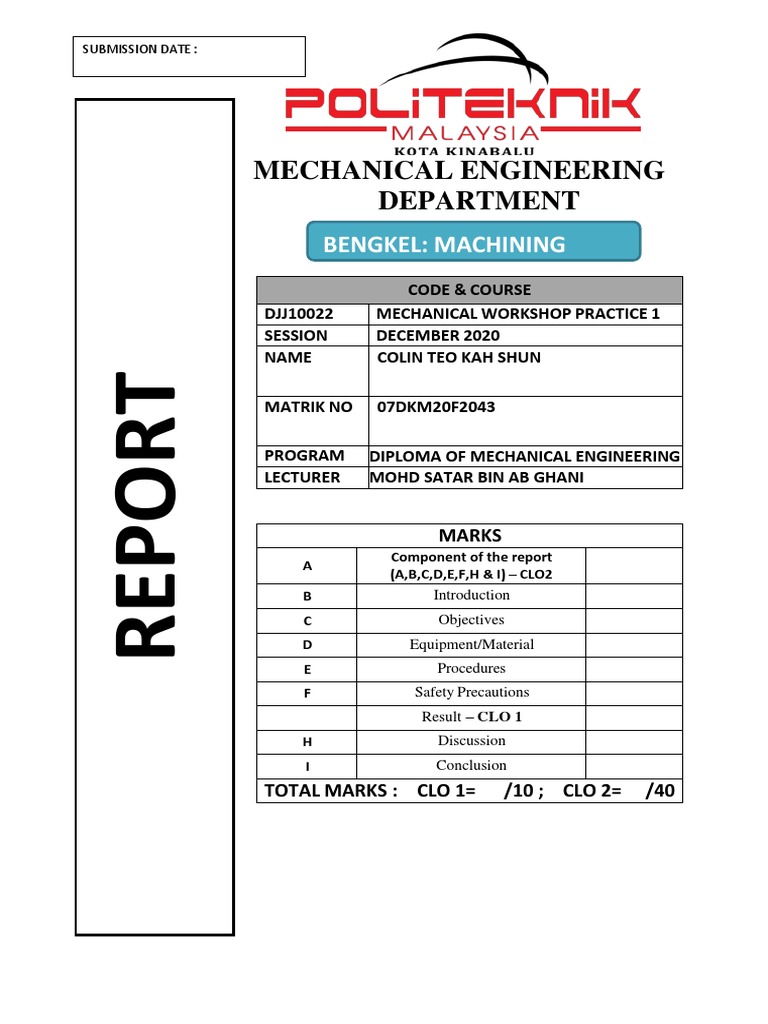 Report Lathe Machine PDF Manufactured Goods Machining