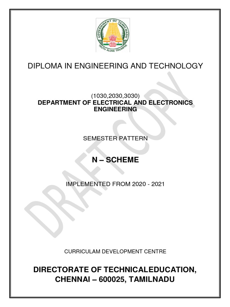 Diploma in Engineering and Technology: N - Scheme | PDF | Electronic ...