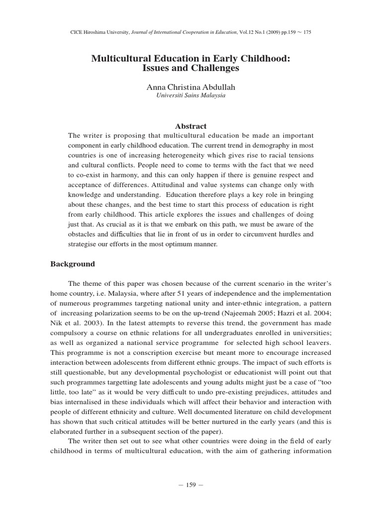 Importance of Multicultural Education in Early Childhood | PDF ...