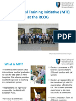 The Medical Training Initiative (MTI) at The RCOG: © Royal College of Obstetricians and Gynaecologists