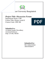 North East University Bangladesh: Project Title: Discussion Forum