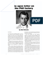Bob Malcolm An Open Letter On The PHD Factory