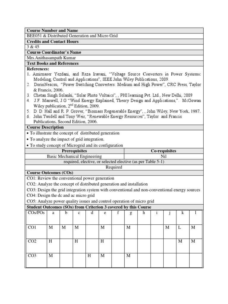 Distributed Generation and Microgrid Course | PDF | Distributed ...