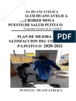 Plan de Mejora en Satisfaccion Del Usuario P.S. Puituco
