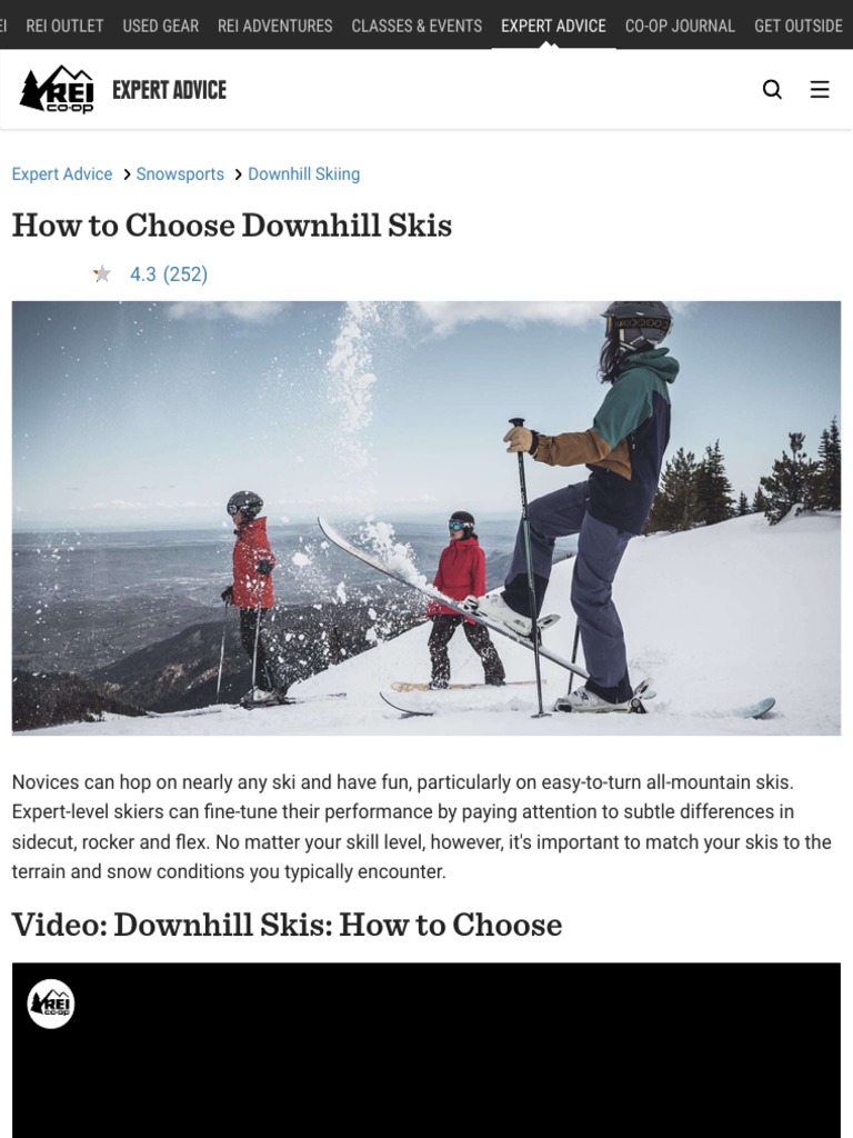 REI How To Choose Skis PDF Ski Winter