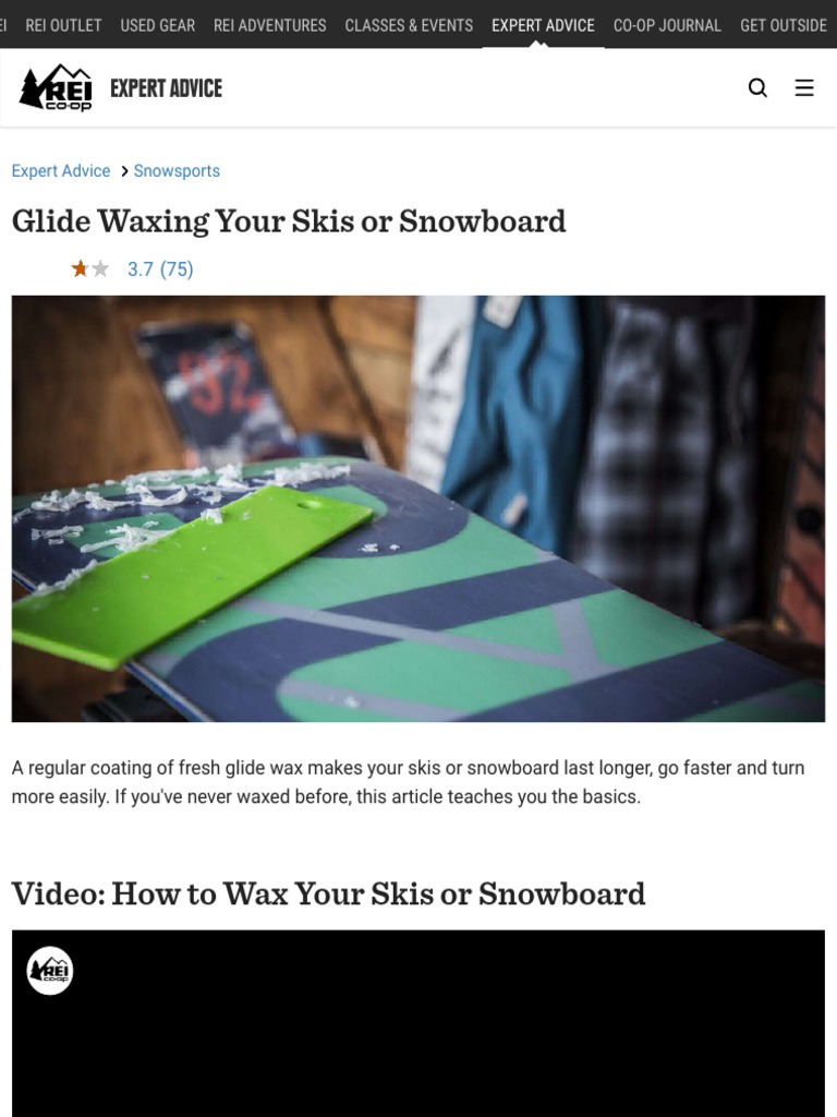 REI How To Wax Skis & Snowboards PDF Ski Snow
