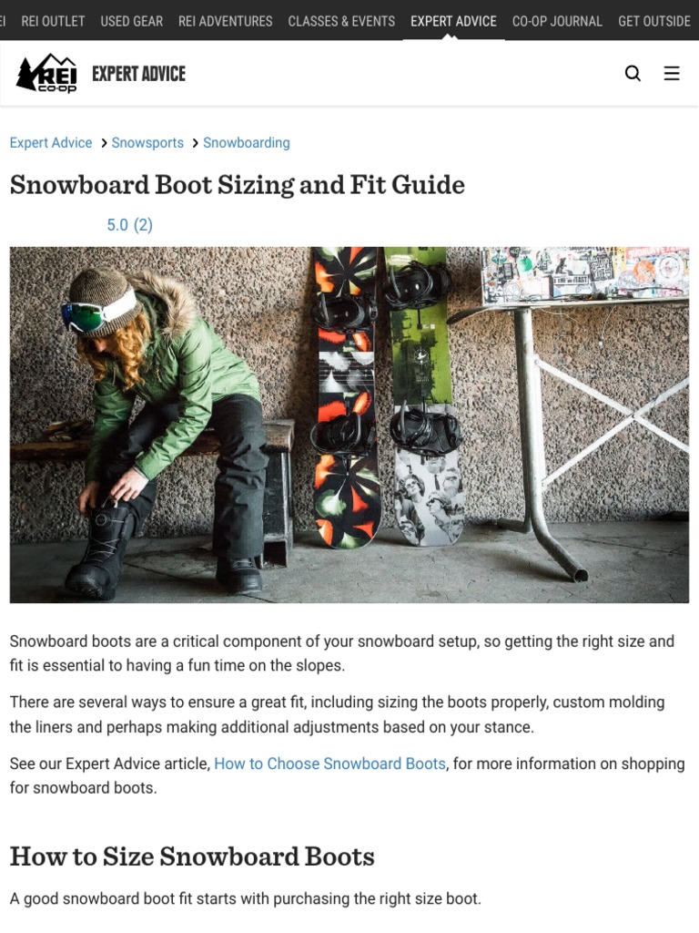 Snowboard Boot Sizing and Fit Guide Expert Advice PDF Sock