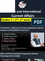 Pakistan and International Affairs Oct 1st, 2nd, 3rd Week 2020