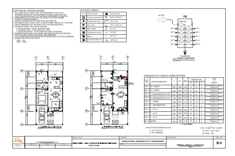 Electrical Riser Diagram for Townhouse | PDF | Electrical Wiring ...