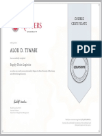 Supply Chain Logistics Course Certificate