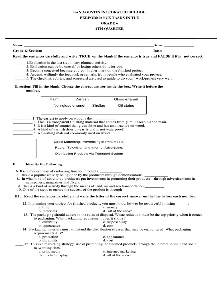 Grade 6 TLE Performance Task Q4 | PDF | Electrical Connector | Ac Power ...