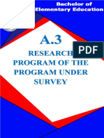 Research Program of The Program Under Survey