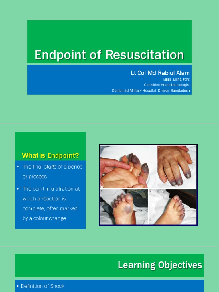 Endpoint of Resuscitation LT Col MD Rabiul Alam PDF Shock