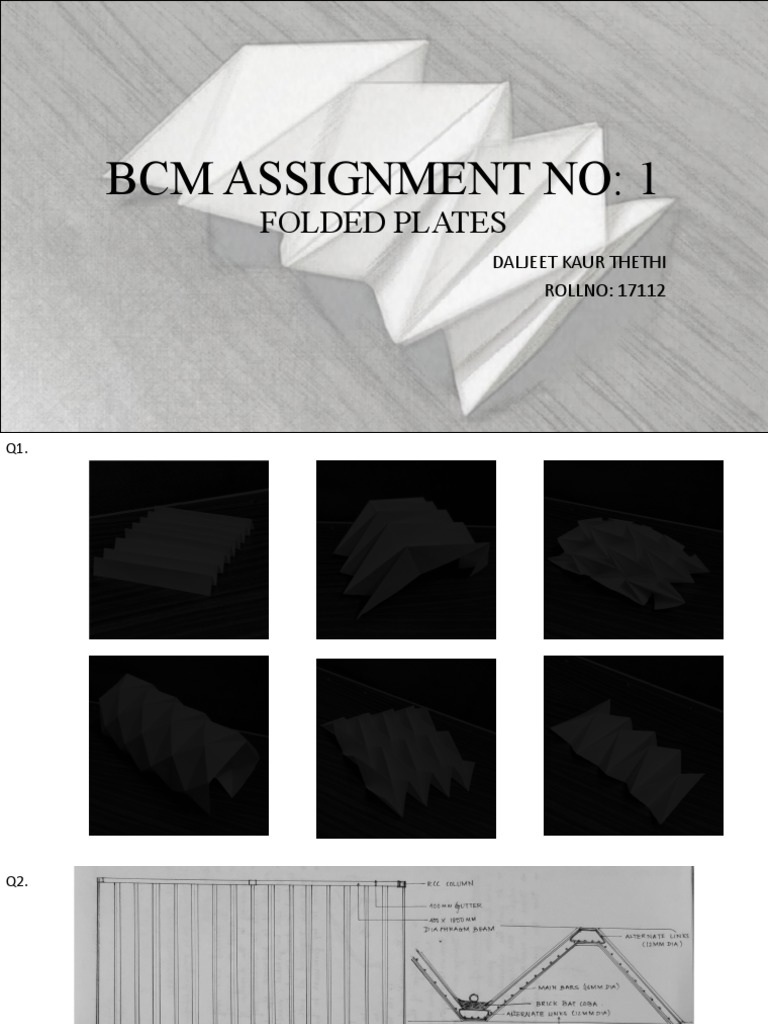 BCM Assignment No: 1: Folded Plates | PDF