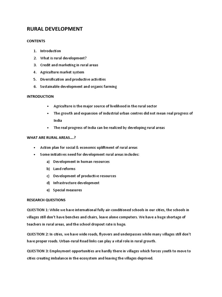 Rural Development | PDF | Technology & Engineering
