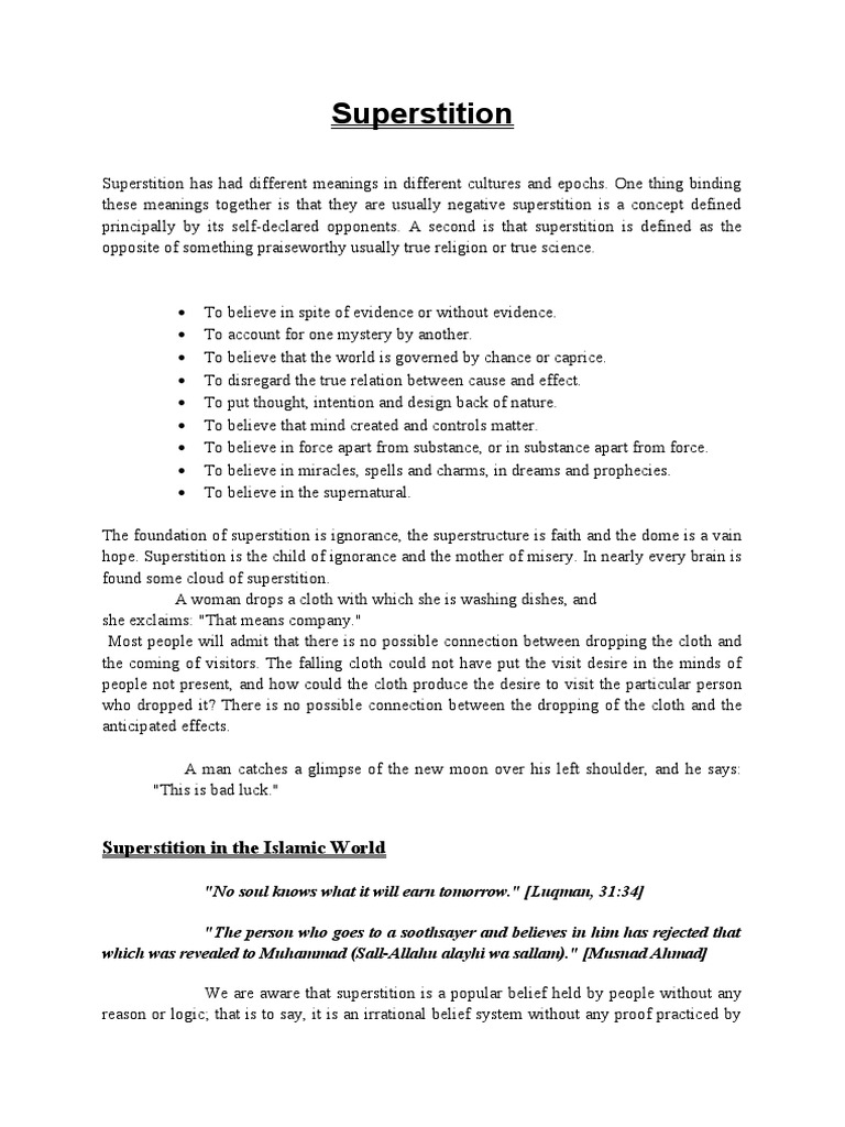 Superstition Superstition in The Islamic World PDF Superstitions