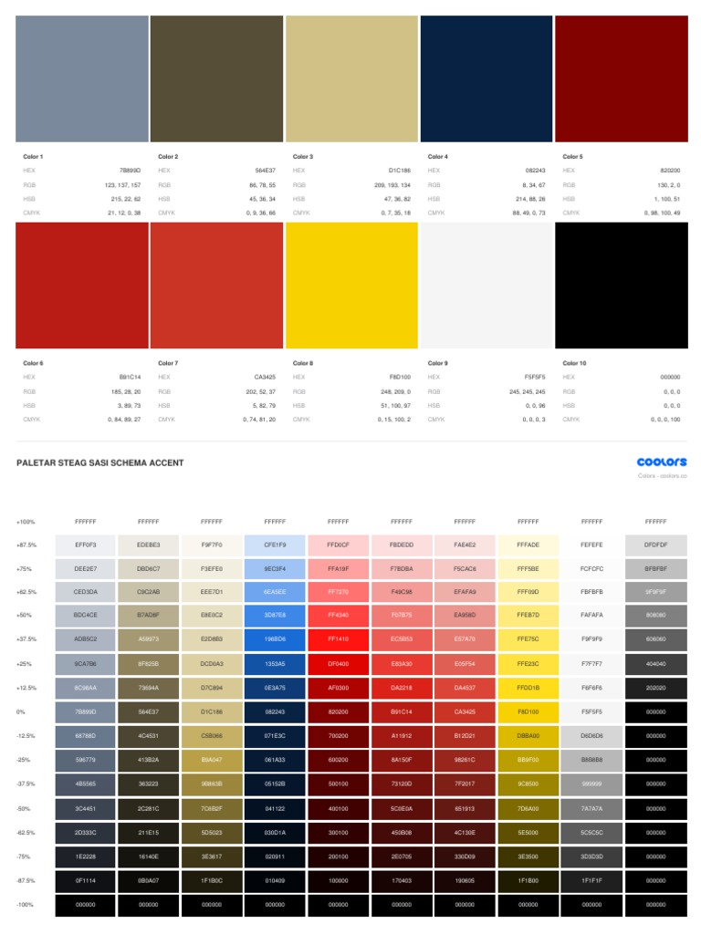Color Palette Specifications and Codes | PDF | Cascading Style Sheets ...
