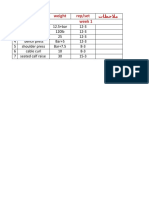 exercise weight rep/set تاظحلام week 1