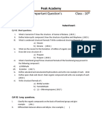 Chemistry Past Important Question's Class: 10