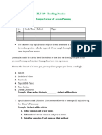 Sample Lesson Plan Format for Teaching Practice