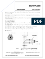 Newton's Rings: X - X Diameter M Bi-Convex Lens