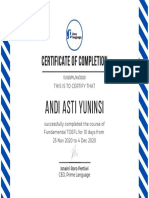 Certificate of Completion: Andi Asti Yuninsi
