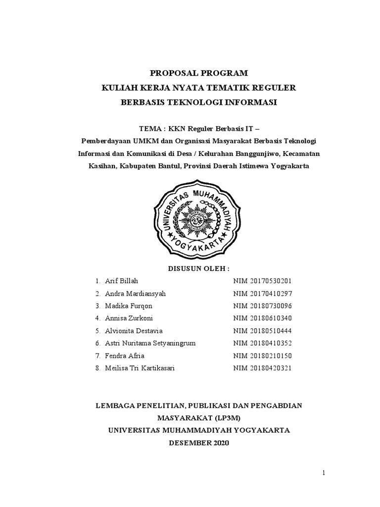 Proposal KKN 079 | PDF
