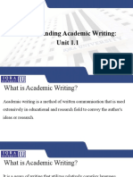 Understanding Academic Writing: Unit 1.1