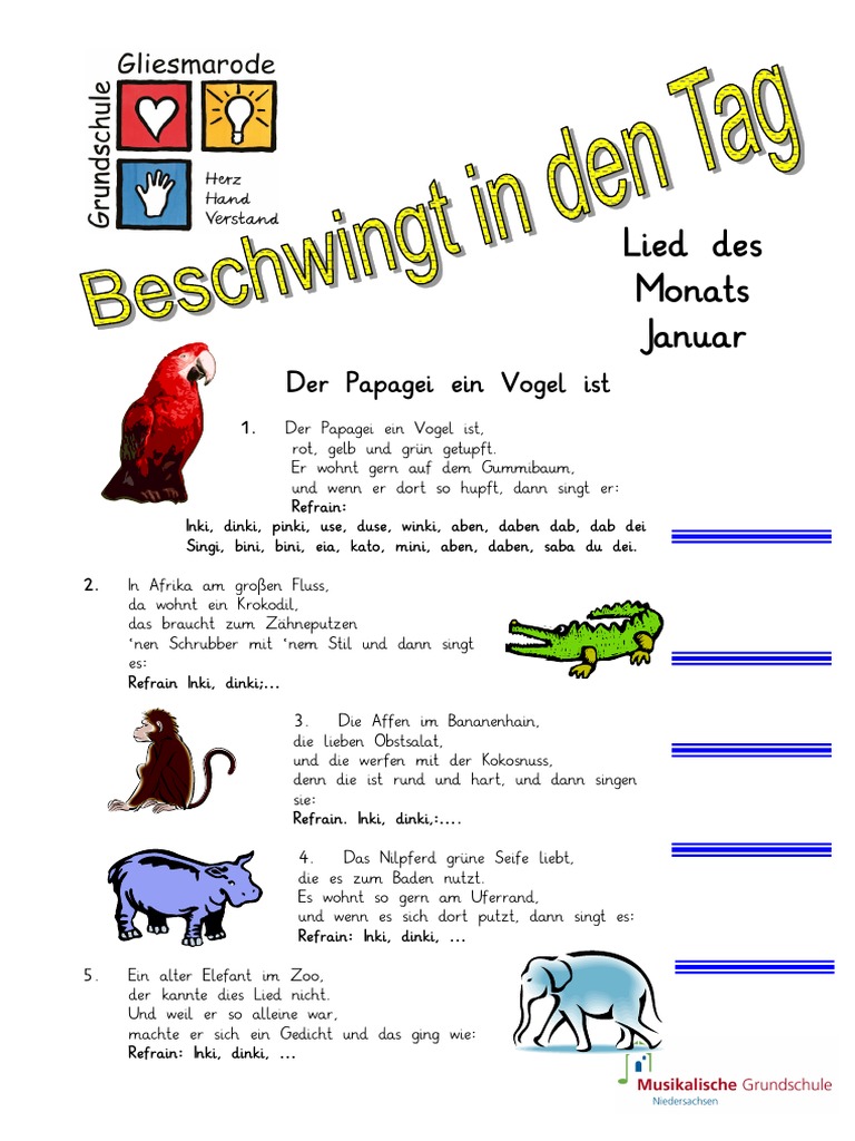Der Papagei Ein Vogel Ist Text