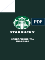Cardápio digital com opções de cafés, bebidas e salgados do Starbucks