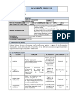 Descripción de Puesto - ANALISTA DE EJECUCIÓN PRESUPUESTARIA