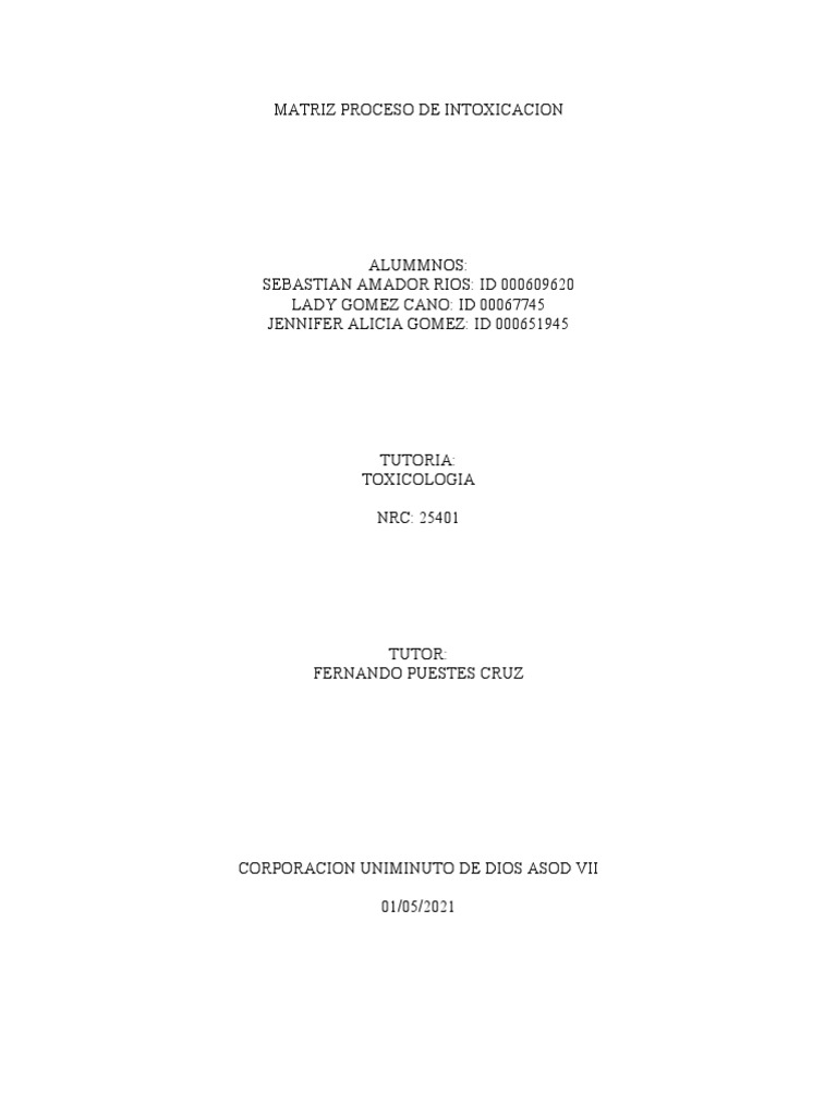 matriz-proceso-de-intoxicacion-pdf-toxicolog-a-toxicidad