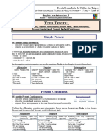 English worksheet verb tenses