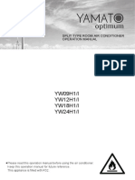 YW09H1/I YW12H1/I YW18H1/I YW24H1/I: Split Type Room Air Conditioner Operation Manual