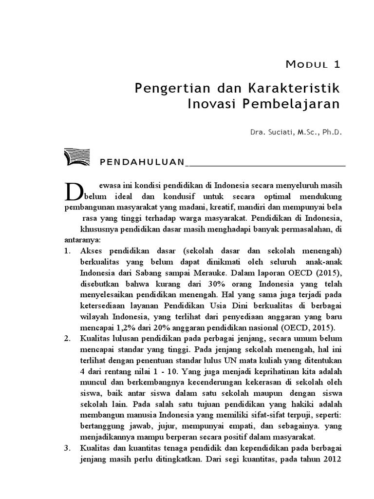 Inovasi Pembelajaran di Pendidikan Dasar | PDF | Karier & Perkembangan ...